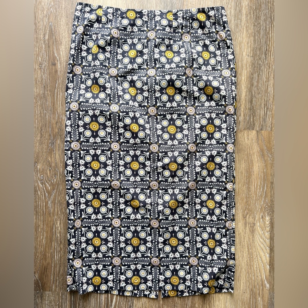 Boden trellis tile midi pencil skirt